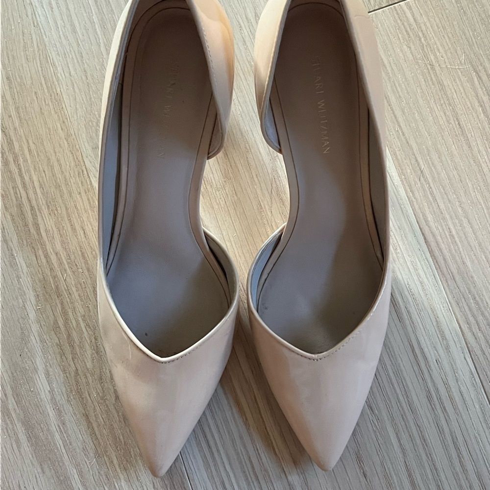 Stuart Weitzman Nude Patent Stiletto Pumps Size 7 - Picture 8 of 14